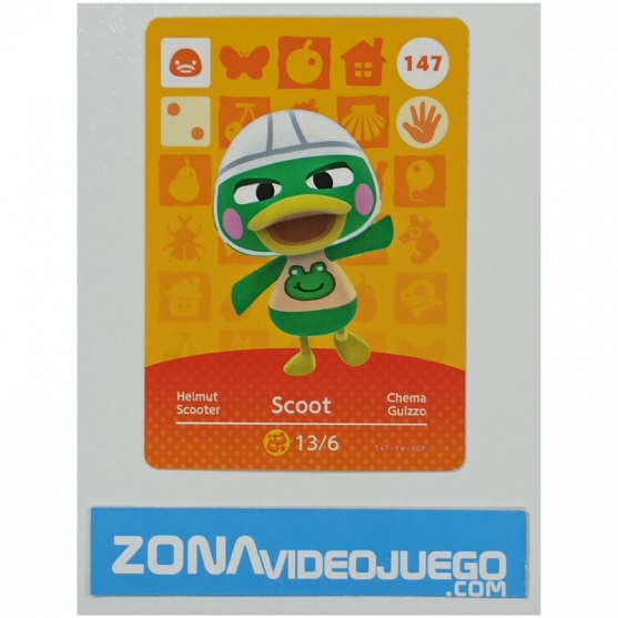 Animal Crossing tarjeta amiibo, 147 Scoot (Chema), Original Nintendo