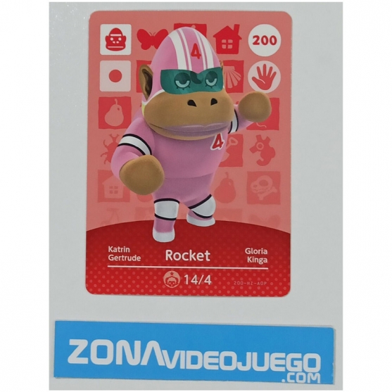 Animal Crossing tarjeta amiibo, 200 Rocket (Gloria), Original Nintendo