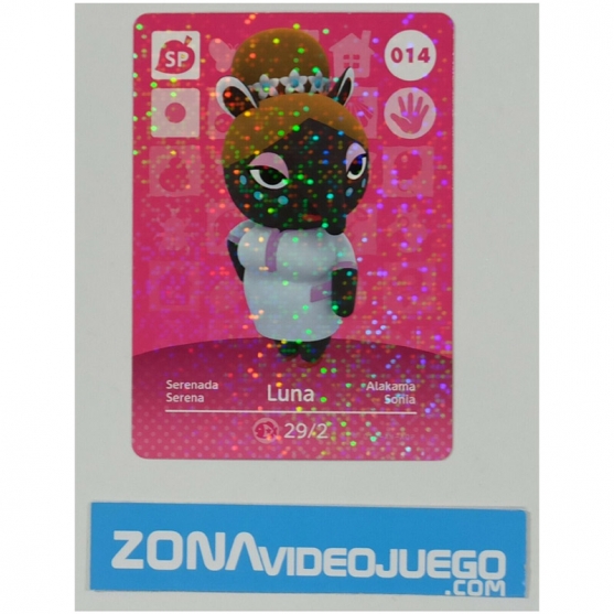 Animal Crossing tarjeta amiibo, SP 014 Luna (Alakama), Original Nintendo