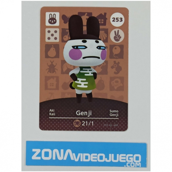 Animal Crossing tarjeta amiibo, 253 Genji (Sumo), Original Nintendo