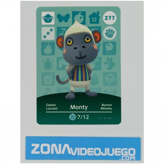 Animal Crossing tarjeta amiibo, 277 Monty (Burton), Original Nintendo
