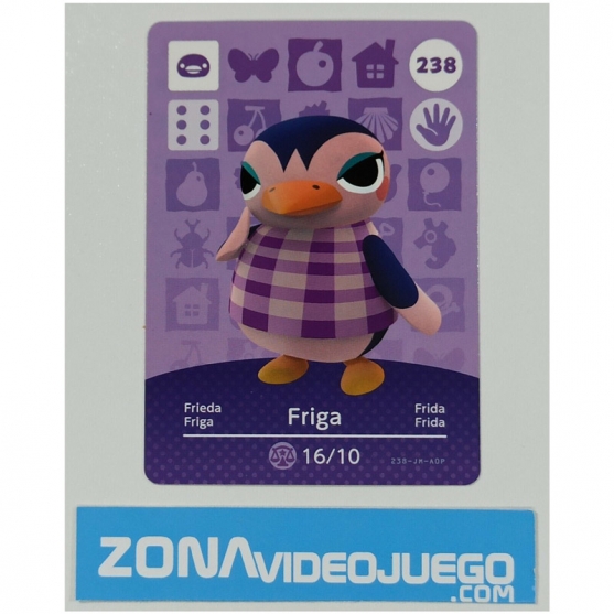 Animal Crossing tarjeta amiibo, 238 Friga (Frida), Original Nintendo
