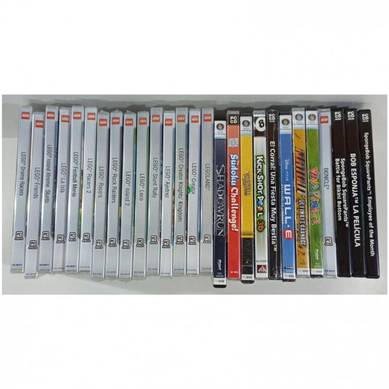 Lote de 27 juegos de pc, lego, viva piñata, bob esponja...