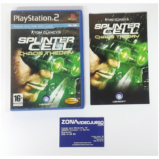 CAJA Y MANUAL, TOM CLANCY'S SPLINTER CELL CHAOS THEORY, PLAYSTATION 2, SIN JUEGO