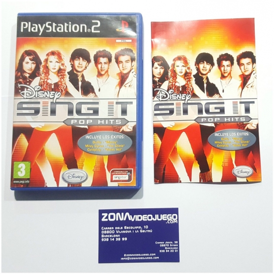 CAJA Y MANUAL, DISNEY SING IT POP HITS, PLAYSTATION 2, SIN JUEGO