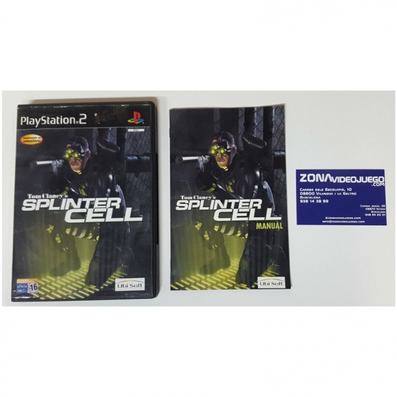 Caja y Manual, Splinter Cell, PLAYSTATION 2, PAL-ESP, SIN JUEGO