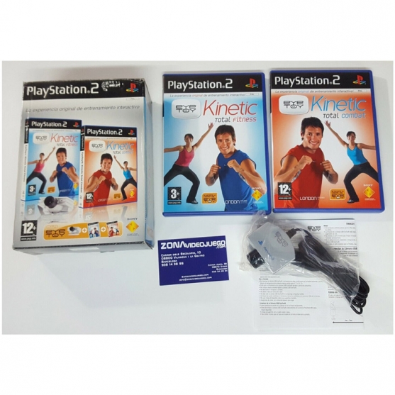 Eye Toy Kinetic Total Fitness y Combat, Playstation 2, Pal-Esp. Incluye cámara