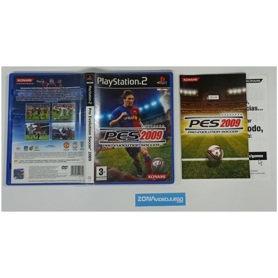 Caja y Manual, Pro evolution soccer 2009 PES, playstation 2, Pal-Esp. SIN JUEGO