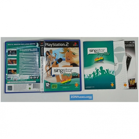 Caja y Manual, Singstar pop hits 40 principa, playstation 2, Pal-Esp. SIN JUEGO