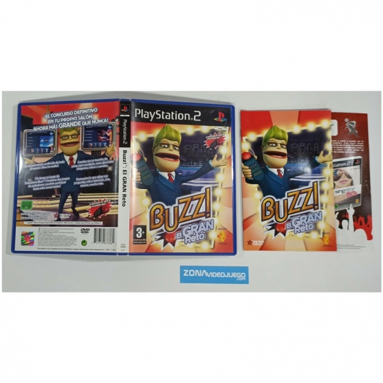 Caja y Manual, Buzz el gran reto, playstation 2, Pal-Esp. SIN JUEGO