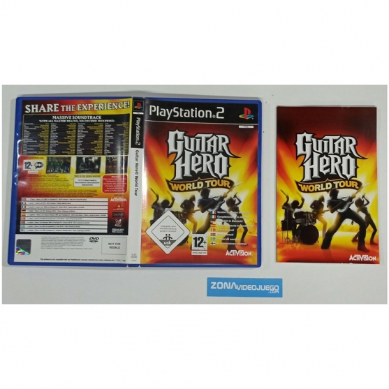 Caja y Manual, Guitar hero World tour, Ps2, Pal-Eur. SIN JUEGO