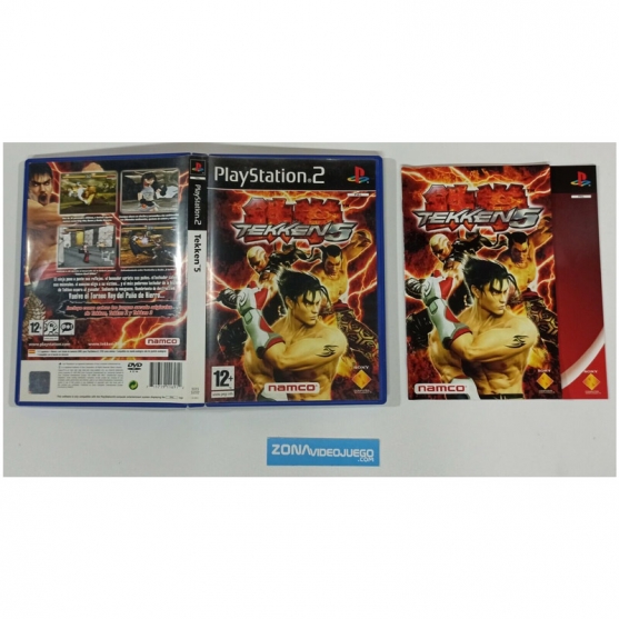 Caja y manual Tekken 5, Sony Playstation 2, Pal-Esp. SIN JUEGO