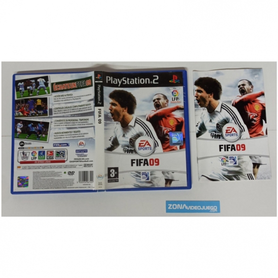 Caja y Manual Fifa 09, Sony Playstation 2, Pal-esp. SIN JUEGO