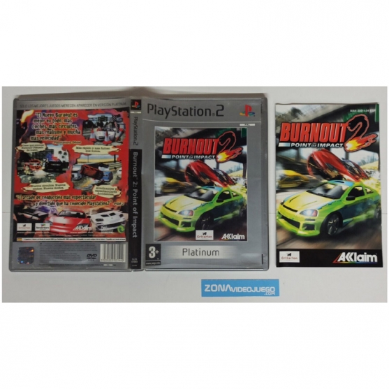 Caja y Manual Burnout 2 point of impact, Sony Playstation 2, Pal-esp. SIN JUEGO