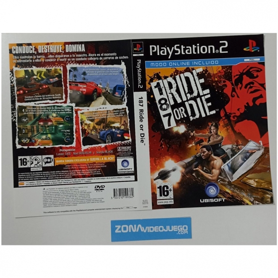 Caratula Original 187 ride or die, Playstation 2