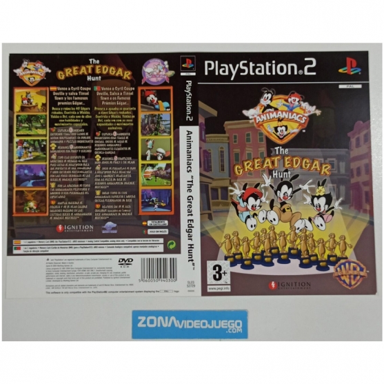 Caratula Original Animaniacs the great Edgar Hunt, Playstation 2