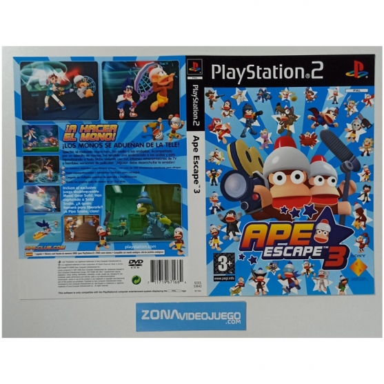 Caratula Original Ape Escape 3, Playstation 2