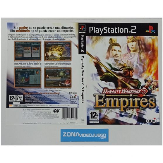 Caratula Original Dynasty Warriors 5 Empires, Playstation 2