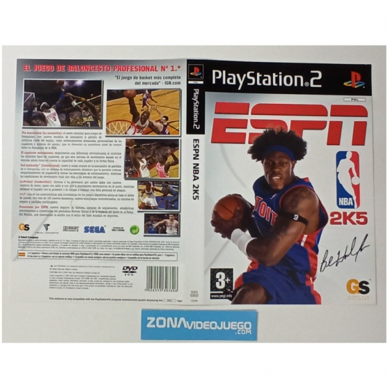 Caratula Original ESPN Nba 2k5, Playstation 2