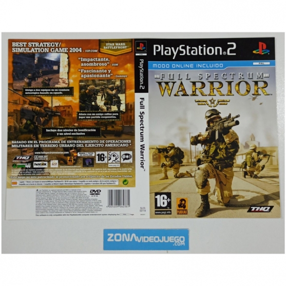 Caratula Original Full Spectrum Warrior, Playstation 2