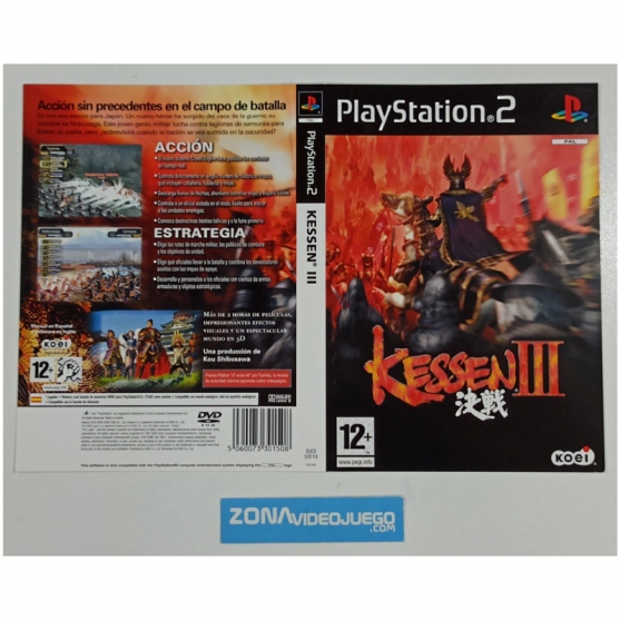 Caratula Original Kessen III, Playstation 2