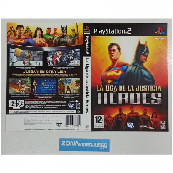 Caratula Original La Liga de la Juticia Heroes, Playstation 2