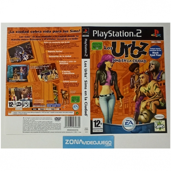 Caratula Original Los Urbz Sims en la ciudad, Playstation 2