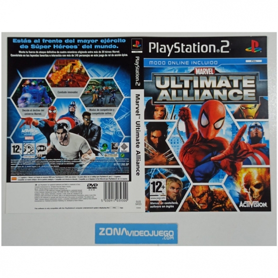 Caratula Original Marvel Ultimate Alliance, Playstation 2