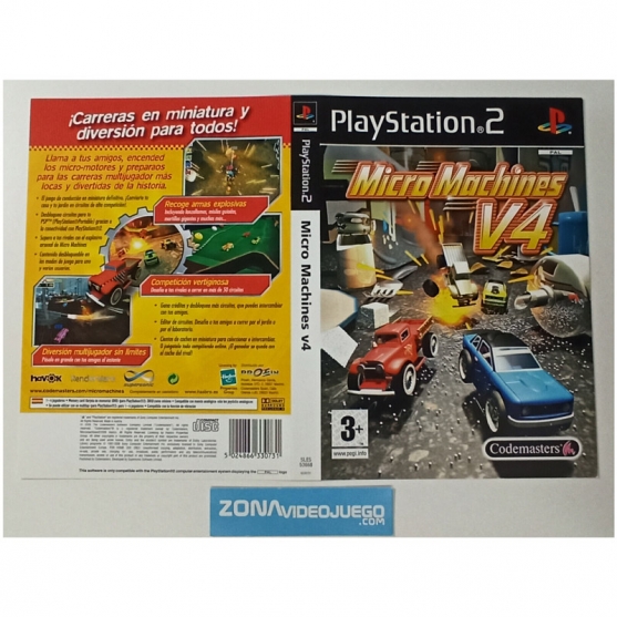 Caratula Original Micro Machines V4, Playstation 2