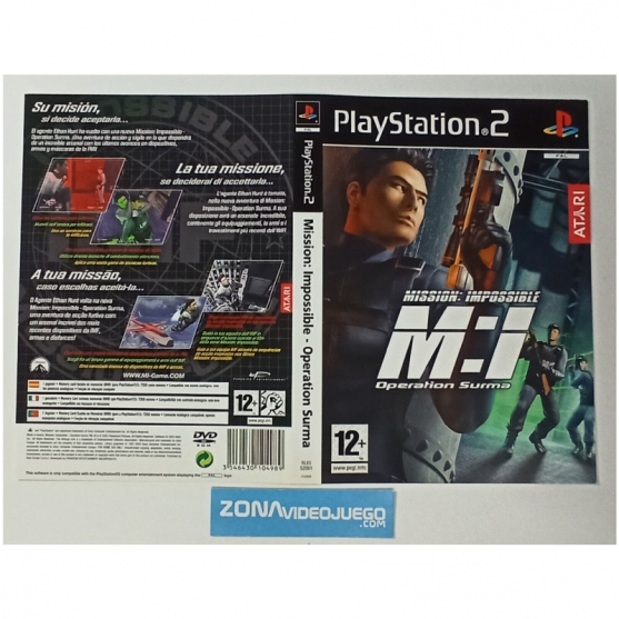 Caratula Original Mission Impossible Operation Surma, Playstation 2