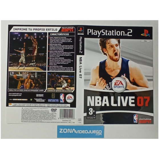 Caratula Original Nba Live 07, Playstation 2
