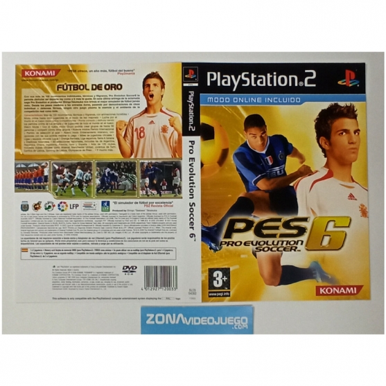 Caratula Original Pro Evolution Soccer 6, Playstation 2