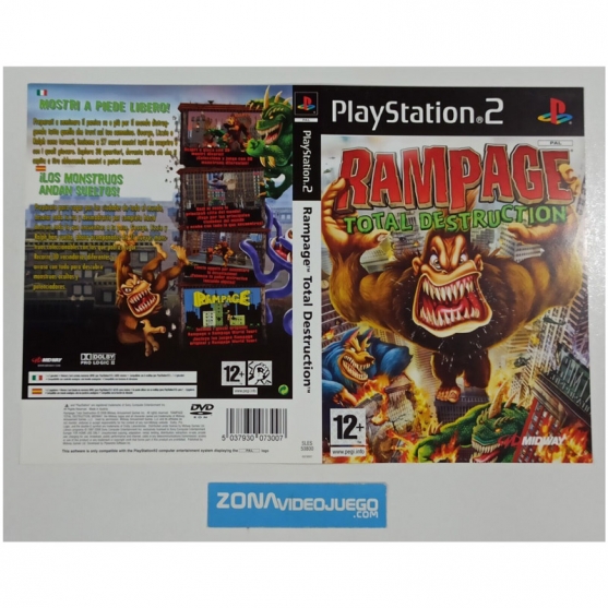 Caratula Original Rampage Total Destruction, Playstation 2