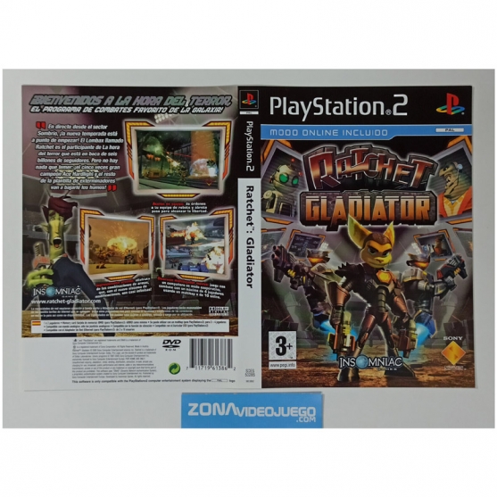 Caratula Original Ratchet Gladiator, Playstation 2