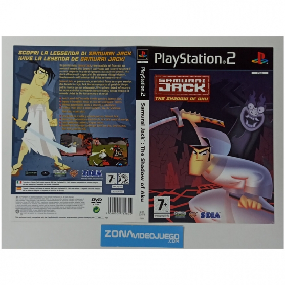 Caratula Original Samurai Jack Shadow The of Aku, Playstation 2