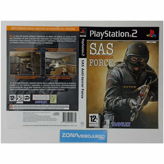Caratula Original SAS Anti-terror Force, Playstation 2