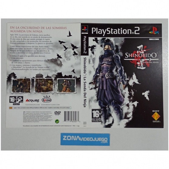 Caratula Original Shinobido La Senda del Ninja, Playstation 2