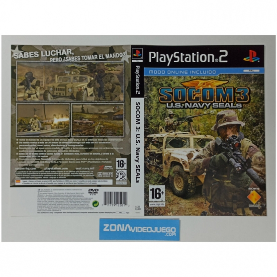 Caratula Original Socom 3 U.S. Navy Seals, Playstation 2