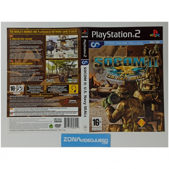 Caratula Original Socom II U.S. Navy Seals, Playstation 2