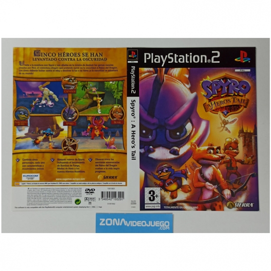Caratula Original Spyro a Hero's Tail, Playstation 2