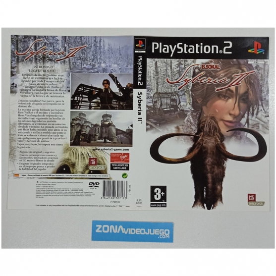 Caratula Original Syberia II, Playstation 2