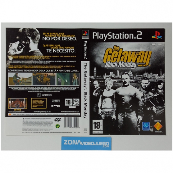 Caratula Original The Getaway Black Monday, Playstation 2