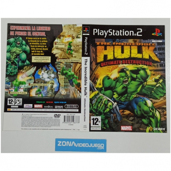Caratula Original The Incredible Hulk, Playstation 2