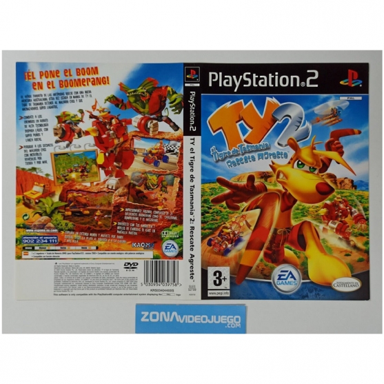 Caratula Original Ty el tigre tasmania 2 rescate agreste, Playstation 2