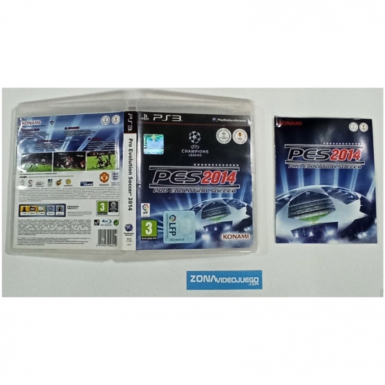 Caja y manual, Pro evolution soccer 2014 Pes, Playstation 3, Pal-Esp, SIN JUEGO