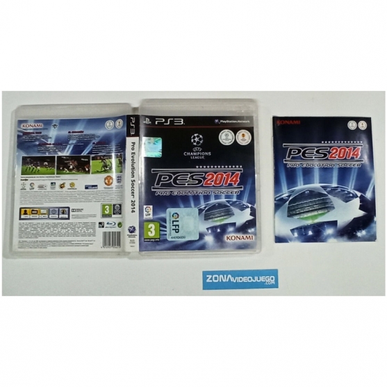 Caja y manual, Pro evolution soccer 2014 Pes, Playstation 3, Pal-Esp, SIN JUEGO