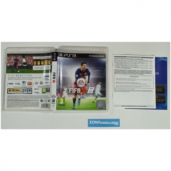 Caja y manual, Fifa 16, Playstation 3, Pal-Esp, SIN JUEGO
