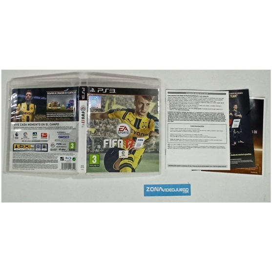 Caja y manual, Fifa 17, Playstation 3, Pal-Esp, SIN JUEGO