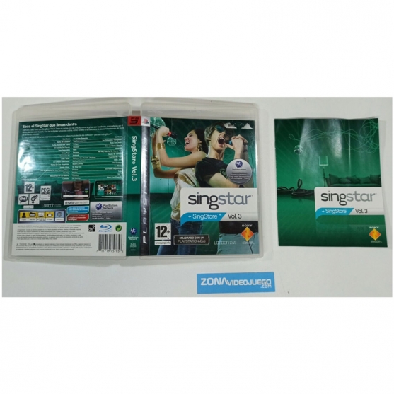 Caja y manual, Singstar Vol.3, Playstation 3, Pal-Esp, SIN JUEGO