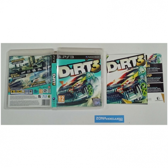 Caja y manual, Dirt 3, Playstation 3, Pal-Esp, SIN JUEGO